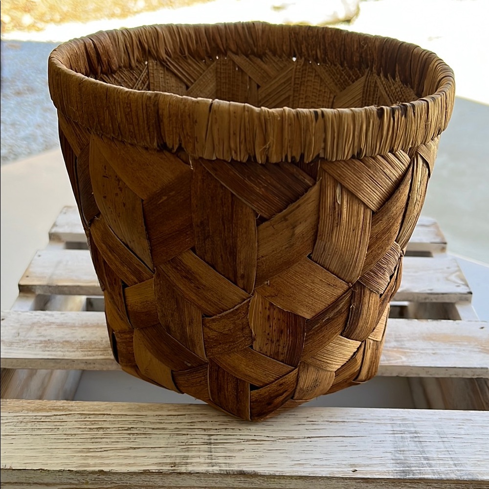 Boho Brown Woven Plant Basket